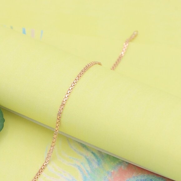 "Minimalist Rose Gold Bracelet with Polished Chain Design, XPBL1118 - Picture 2 of 12